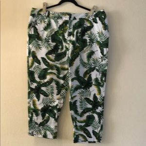 Pretty Palm Leaves Tropical Capri Pants